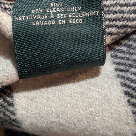 Ralph Lauren Wool Sham King Buffalo Plaid Black Cream Preppy Classic Traditional - Picture 5 of 6